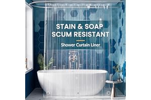 Titanker Extra Long Shower Curtain Liner 72 x 84 Clear Plastic Shower Liner PEVA Waterproof Lightweight Shower Curtain with Liner for Bathroom with Magnets and Grommets