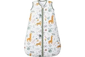 FIEMOL Baby Sleep Sack 6-12 Months, 2.5 TOG Winter Cotton Baby Wearable Blanket with 2-Way Zipper, Warm Soft Sleeping Bag for