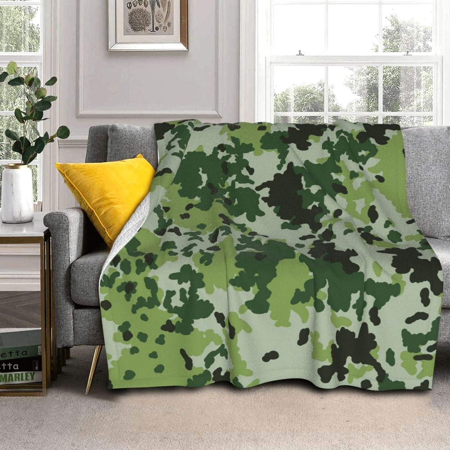 Soldier Camouflage Seamless Twin Size Blanket Warm Fuzzy