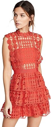 self portrait red lace dress