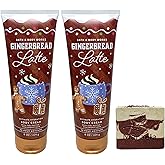 Bath & Body Works Gingerbread Latte 2 Pack Body Cream Bundle with a Cherry On Top Bar Soap - Full Size