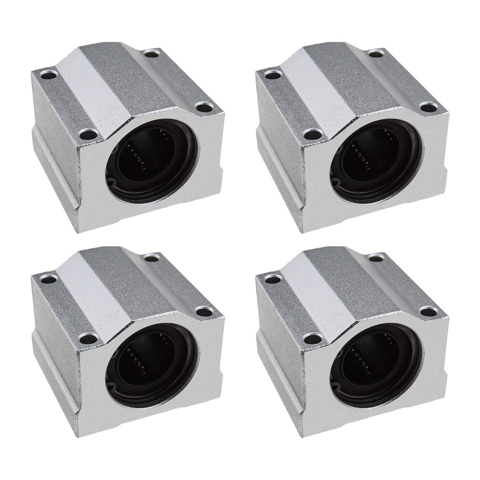YINETTECH 4Pcs SCS20UU Linear Motion Ball Bearings Sliders Carriage Block Slide Bushing 20mm Bore 50mm Length for CNC 3D Printer Accessories