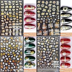 Laser Gold Summer Nail Art Stickers, Holographic