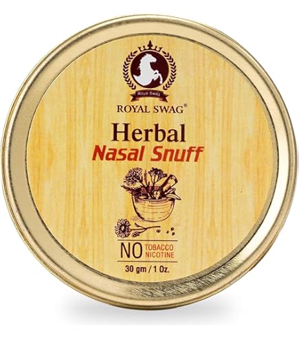 Amazon.com: ROYAL SWAG Herbal Tobacco Free Nicotine Free Snuff for Nasal  Use, 1 Pack, 30G / 1 Oz : Health & Household