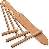 Indigo True Original Crepe Spreader and Spatula Set - 4 Piece (7", 5", 3.5" Spreaders and 14" Spatula) Convenient Sizes to Fi
