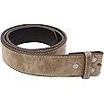 Leather Belt Strap with Vintage Distressed Texture 1.5" Wide with Snaps and without Buckle