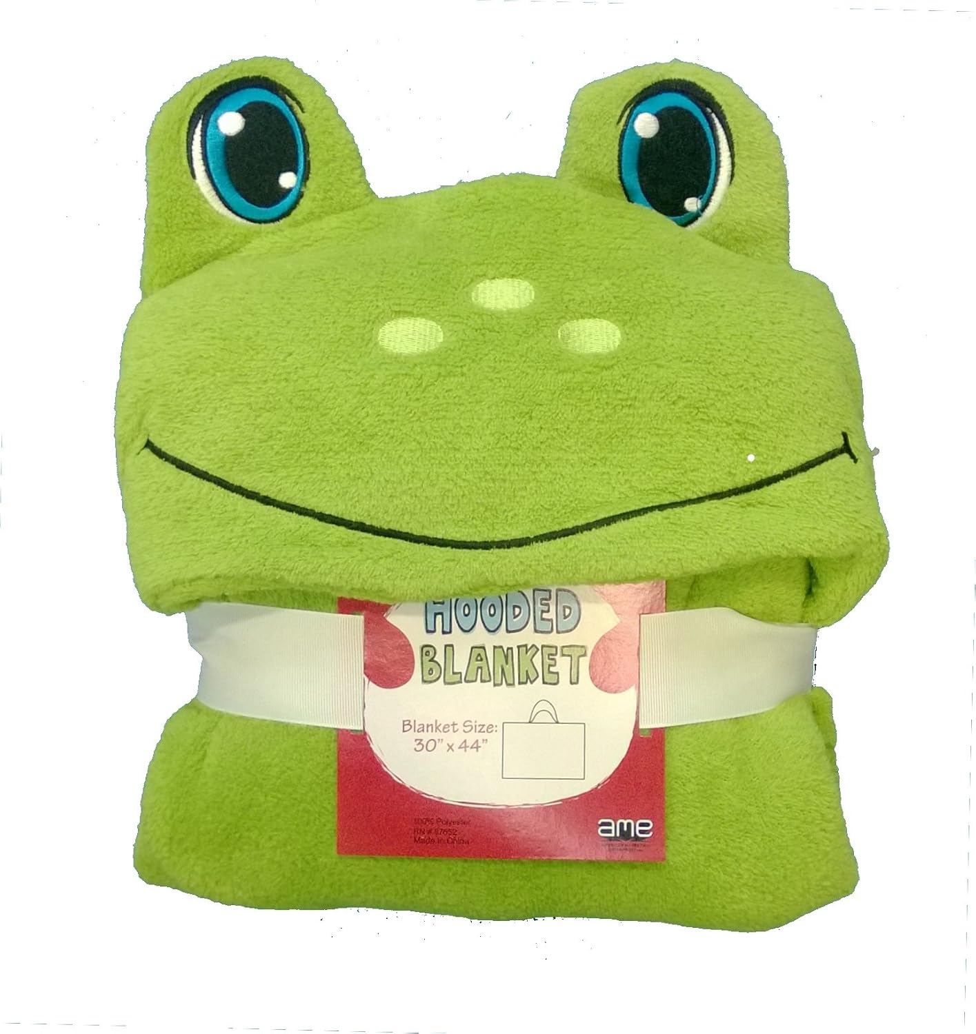 Frog Animal Hooded Plush Childrens Blanket With Hand
