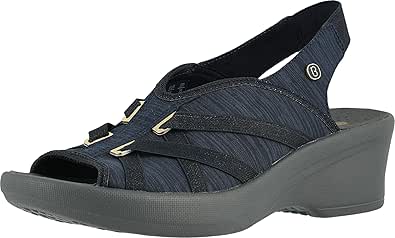 Amazon.com | BZees Womens Firefly Slip On Open Toe Wedge Sandals | Sandals