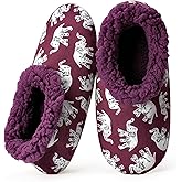 cosyone1997 Slippers for Women Indoor Non Slip Soft Sole Slippers, Fuzzy Sherpa Lined, Cute Animal Print