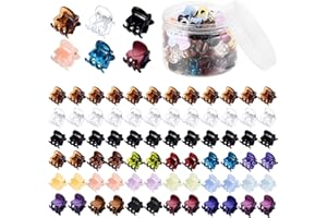 Mini Hair Claw Clips for Girls and Women, Funtopia 72 Pcs Small Hair Clips Pins Clamps Non Slip Tiny Plastic Jaw Clips (Assor