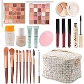 KARUIZI Makeup Gift Set, 25 Color Eyeshadow Palette, Concealer, Foundation, Mascara, Brushes