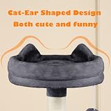 Yaheetech 158cm Multi-Level Cat Tree Tower with Condos Perches Hammock Dark Grey view 6