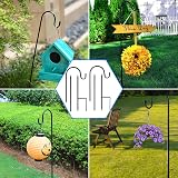 Ledeak 2 Pack Black Steel Shepherd's Crook Hooks for Garden Lights & Baskets view 7