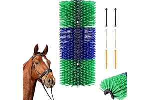 GHWMYD Livestock Scratch Brushes, Cattle Scratcher Brush Horse Brushes Full Massage Grooming Brush Relieve Itching on Back of Livestock Brushes for Horse, Cow, Sheep, Pig(With Screws)