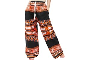 RaanPahMuang Baggy Straight Leg Carnival Dashiki Print Unisex Pants Africa Print