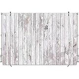 GiuMsi Wood Photo Backdrop Durable Polyester Fabric 7x5FT Photography Vintage Rustic Gray White Printed Wood Grain Floor Wall