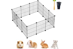 Lxvckly Pet Playpen, DIY Encrypted Metal Wire Small Animals Cage, Portable Rabbit Fence, Guinea Pig Cage, Kitten Playpen, Ind