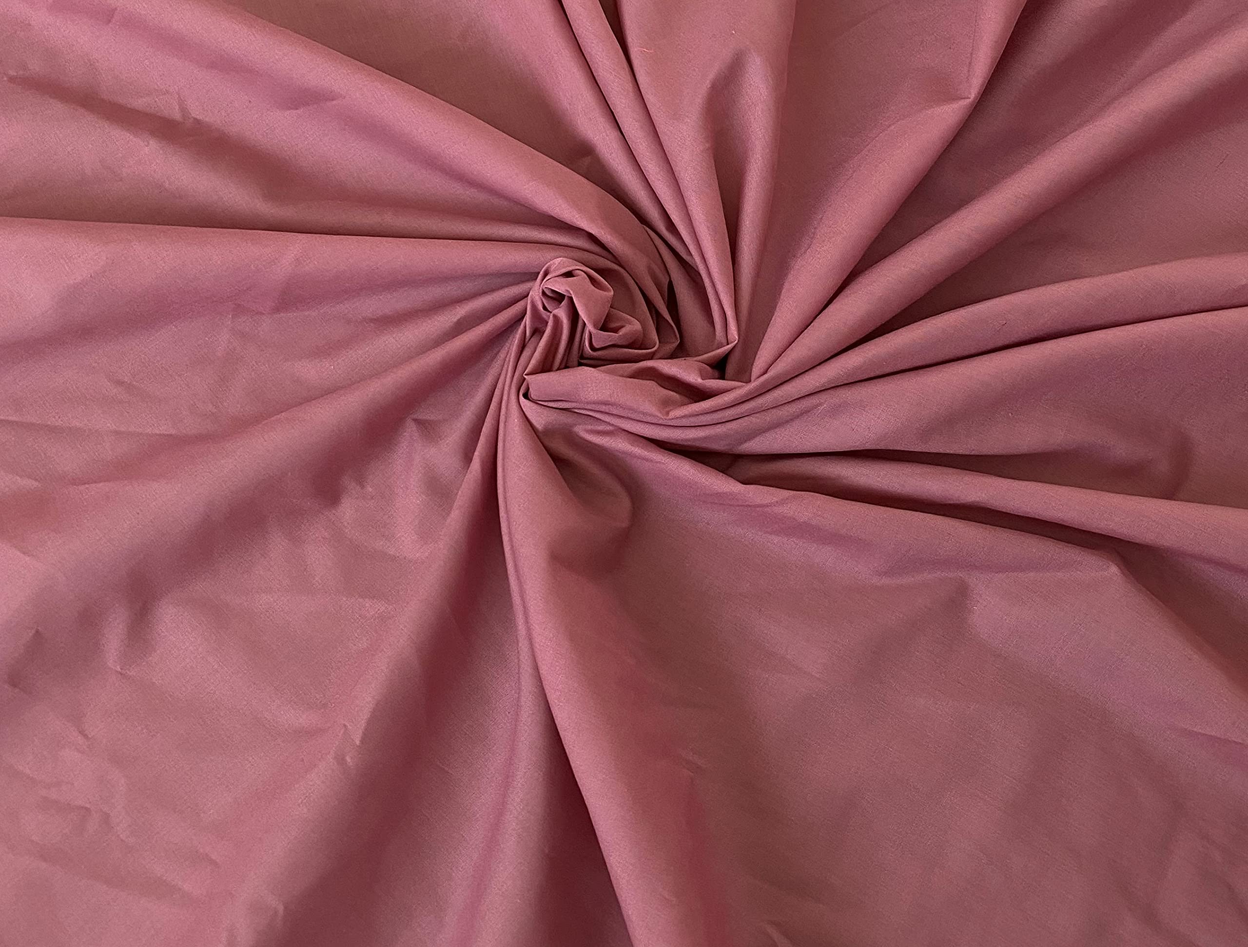 Fancy Textiles Plain Polycotton Dress Craft Fabric 44'' Wide (2 Meter, Dusty Pink)