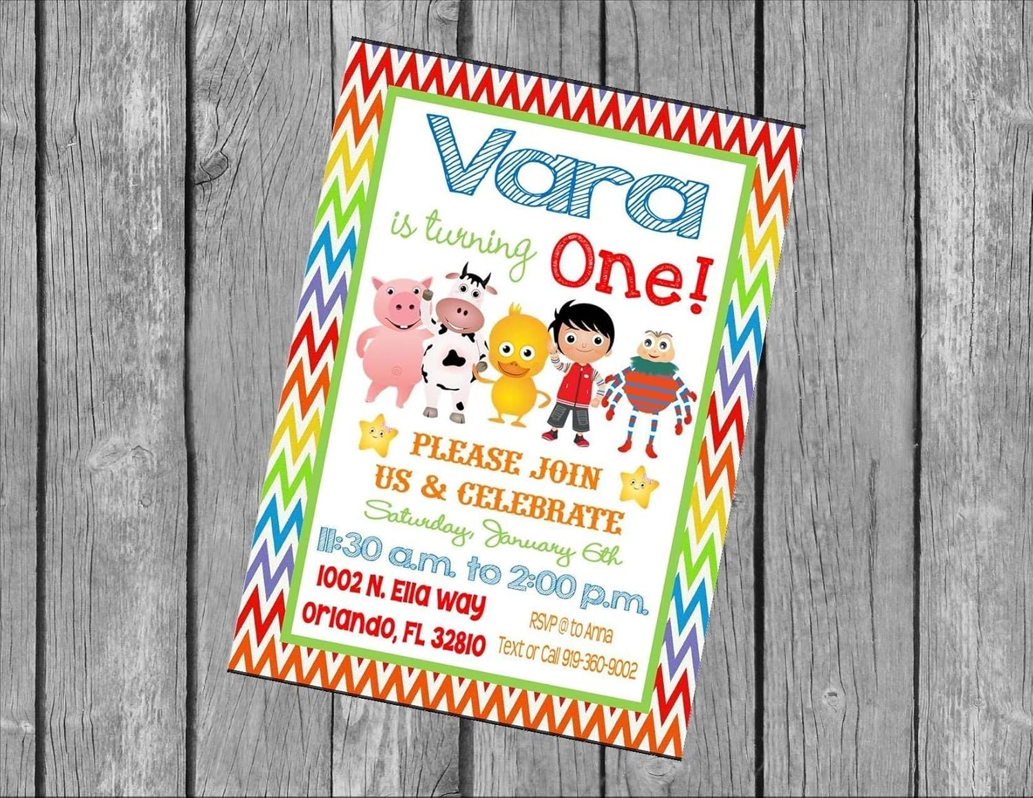 Amazon Com Little Baby Bum Primary Color Chevron Customized