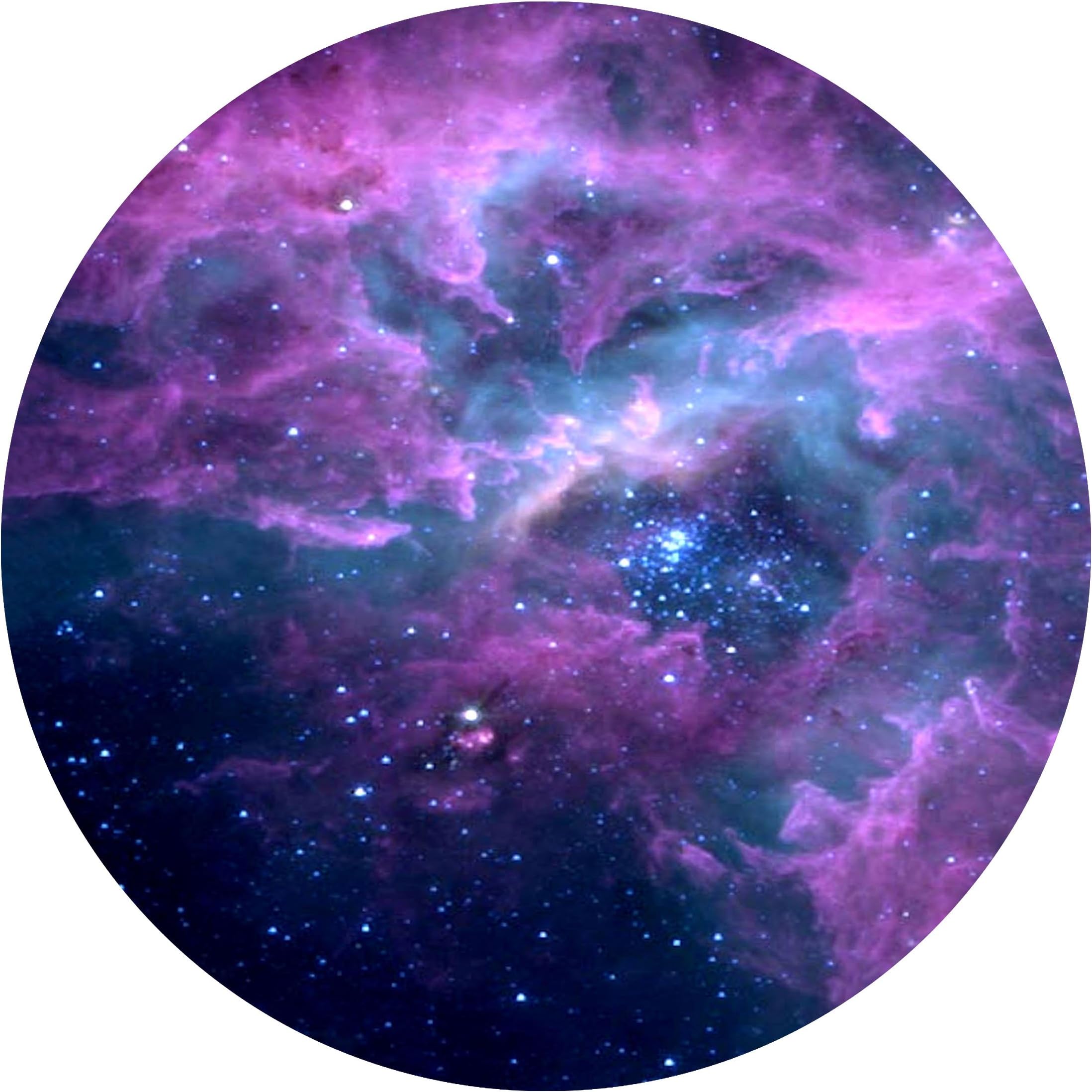Mouse Pads Purple Nebula Galaxy Fashion Design Round Mousepad Mat with Rubber 7.9"
