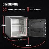 SentrySafe Fireproof Waterproof Steel Home Safe with Dial Lock 34.8L SFW123DSB view 4