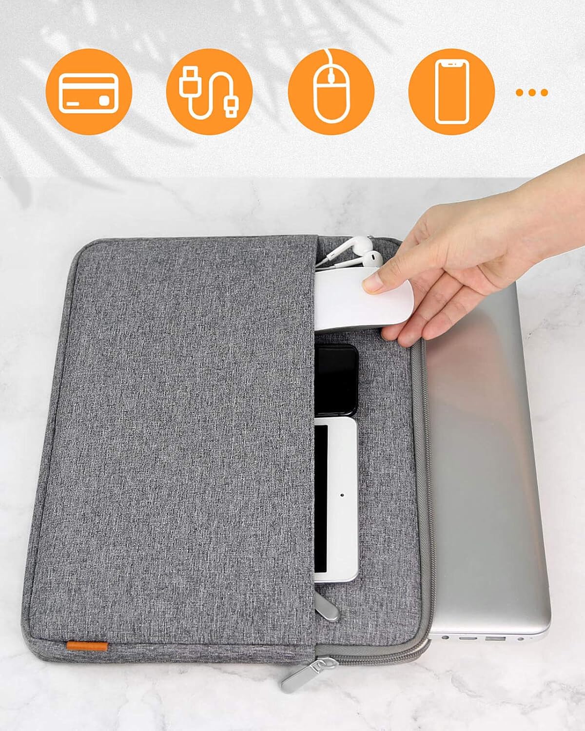 Inateck 15-15.6 inch Laptop Case Sleeve Bag Compatible with 15-16 inch Thinkpad/HP Envy/Dell New Latitude/ASUS Vivobook/Chromebook Laptop - Image 4