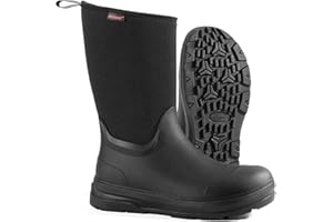 Showave Men's Rubber Boots Mid Calf Rain Boot Waterproof Insulated Durable Mud Boots For Working Gardening Hunting Farming Outdoor