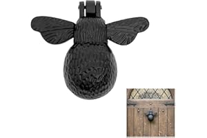 SAKEGA Mystic Colonial Bumblebee Door Knocker – Authentic Vintage Cast Iron Front Door & Gate Knocker with Mounting Hardware – Unique Heavy Duty Black Home Decor Gift