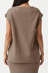 Saodimallsu Womens V Neck Sweater Vest Oversized