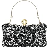 MAIRLOM Rhinestone Clutch Purses for Women Evening Wedding Formal - Pearl Clasp Handbag Crystal Gemstone Bag for Party Prom