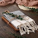 Reallnaive Hostess Gifts Set for Women Housewarming Gifts Include Cutting Board Cotton Turkish Hand Towel Eucalyptus Stem and Hemp Rope for Kitchen Wedding Party New Home Housewarming