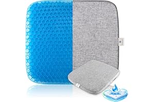 Gel Seat Cushion - Double Thick Incontinence Protection, Non-Slip Chair Pad with Breathable Honeycomb Design, Pressure Relief