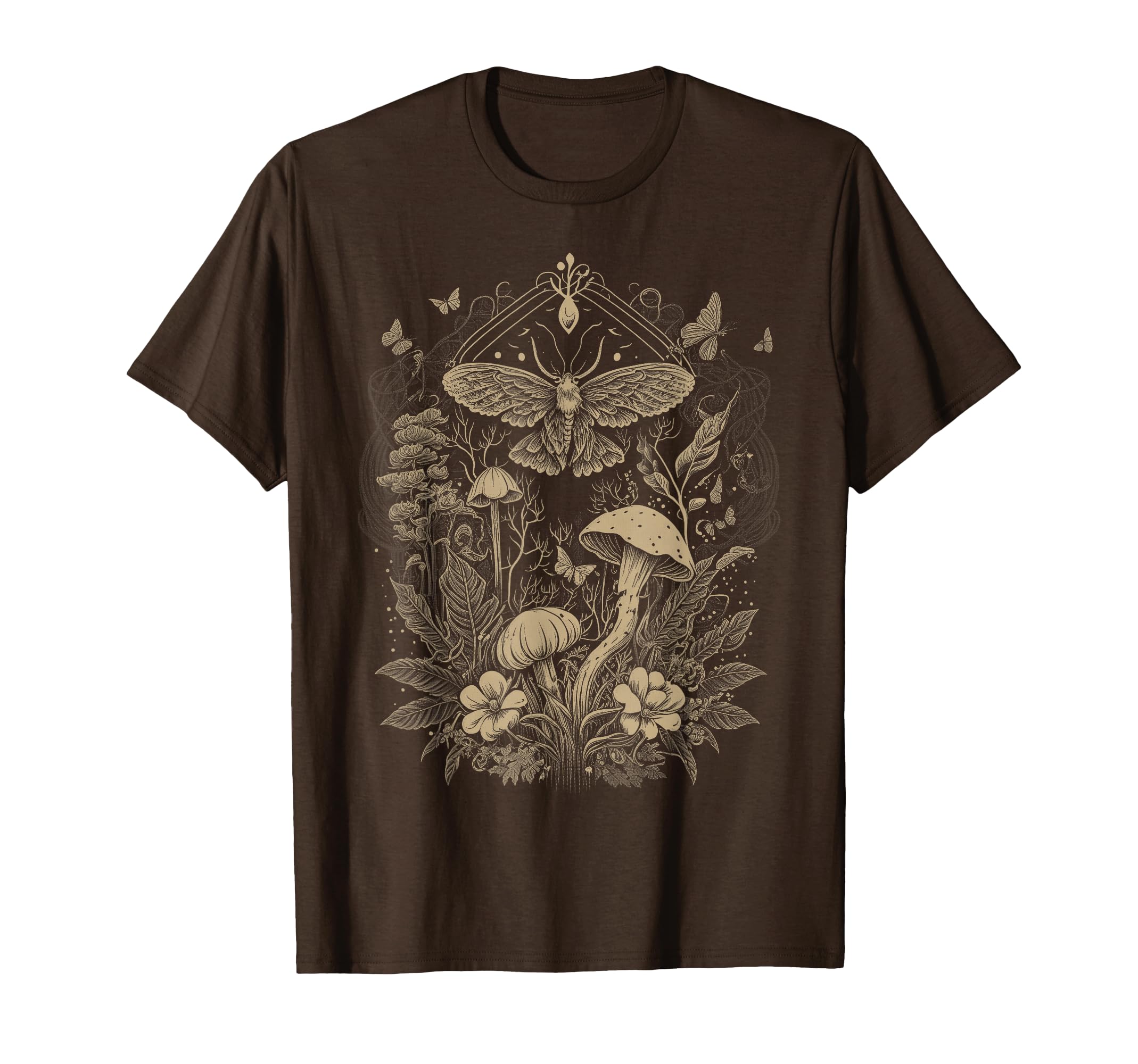 Cute Fairycore Aesthetic Graphic Co. Cute Fairycore Floral Moth Aesthetic Girls Women Graphic T-Shirt