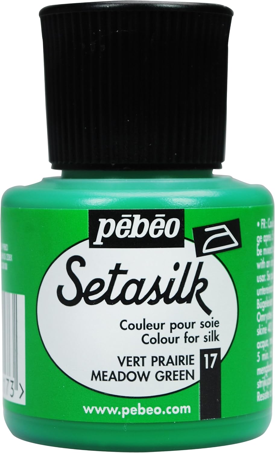 Pebeo Setasilk Meadow Green 45 ml Bottle - Silk paint - 45 ml Pipette cap bottle - Meadow Green, 45 ml (Pack of 1)