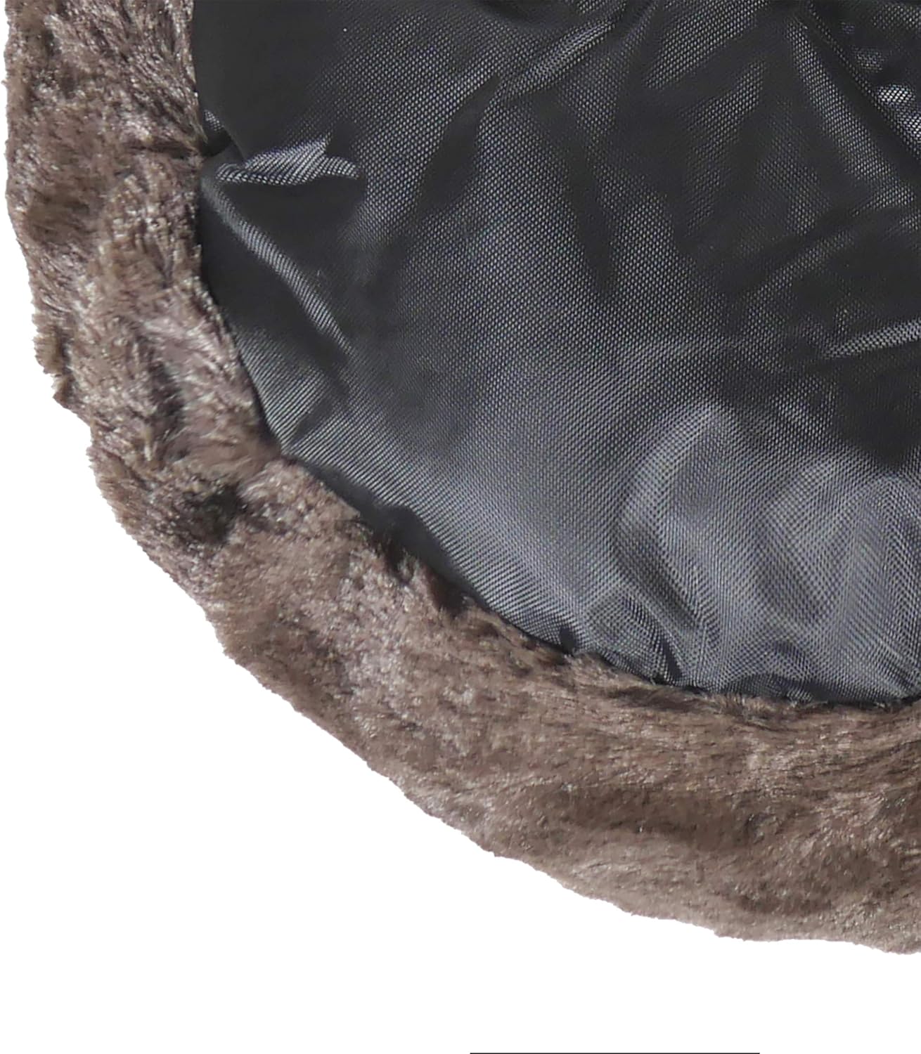 Rosewood 40 Winks Grey & Cream Snuggle Plush Oval Dog Bed, 25”, 63 x 53 x 15 cm (L x W x H) - Image 5