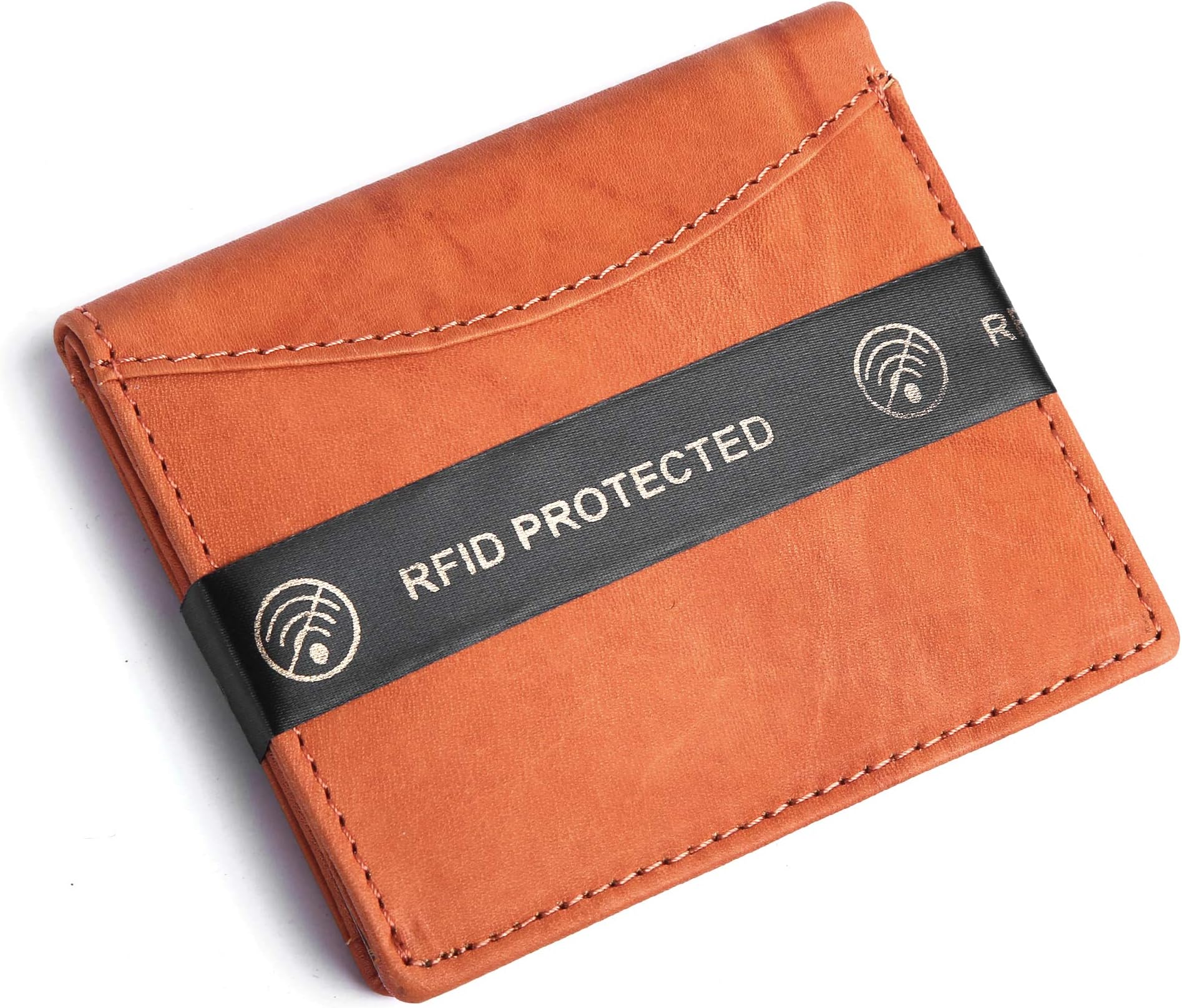 RUGE Tan Leather Men's RFID Card Holder (RO-1213-39)