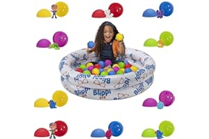Blippi Ball Pit Mystery Adventure, Featuring Portable Indoor/Outdoor Inflatable Ball Pit, 35 Plastic Balls, 10 Surprise Balls with 10 Accessories - Educational Toys for Kids - Amazon Exclusive