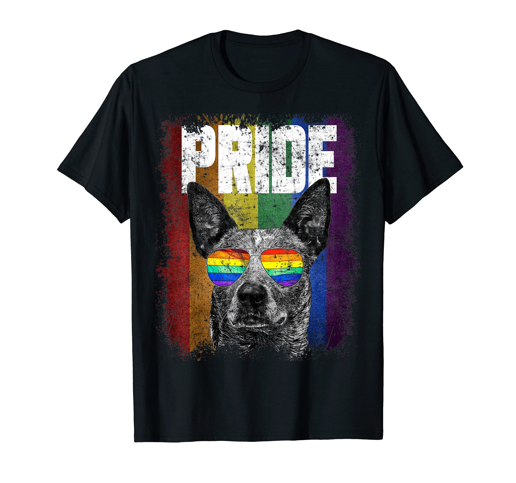 Gay Pride Australian Cattle Dog LGBT LGBTQ Funny T-Shirt