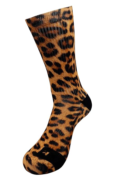 Leopard Style Socken mit Eigenem Handgefertigte Motiv Design 3D Druck Socken für Basketball Fitness Fitness Volleyball Tennis