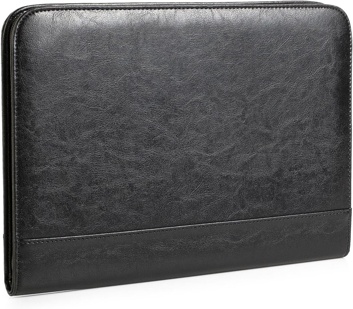 ITACA - Document case Holder, Organizer, Portfolio. Zipper. Notepad, Calculator and 7 Card Wallet. Two compartments, one Open and The Other with Zipper T50035, Color Black