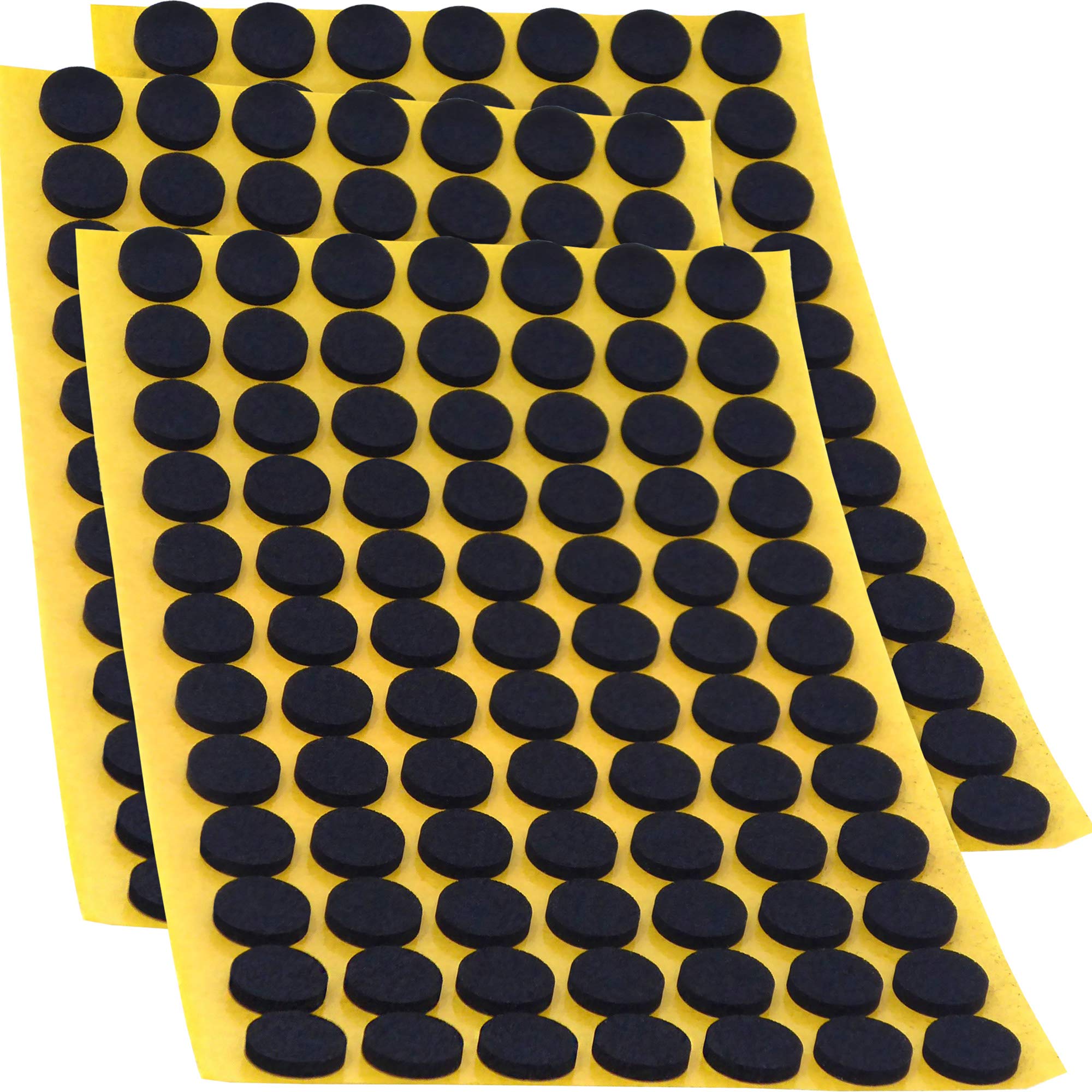 Adsamm® / 252 x self-adhesive anti-slip pads made of EPDM cellular rubber/ø 0.47'' (ø 12 mm) / Black/round / 0.098'' (2.5 mm) thick anti-slip glides