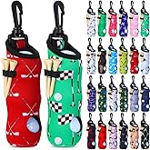 Halloscume 24 Pcs Golf Ball Holder Pouch with Tee Holder Keychain Belt Clip Hook Golf Carry Bag for Women Ladies Man Gifts