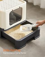 Feandrea Hidden Cat Litter Box with Hood and Slide-Out Tray 50x40.5x34.5 cm view 5