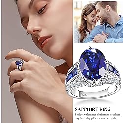 AGRULE Sapphire Rings for Women Wedding Engagement