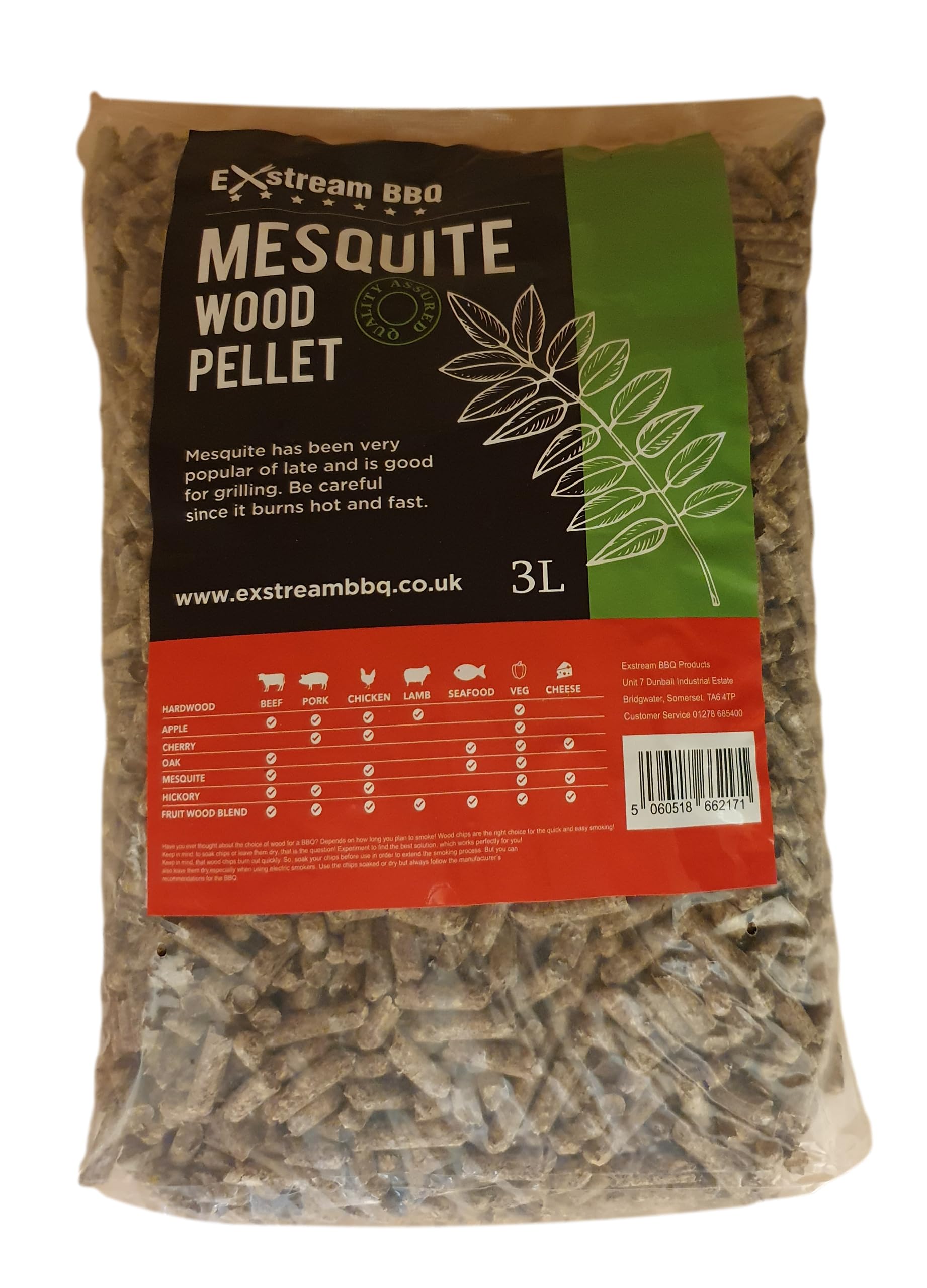 Exstream BBQ 3L Pellet - 8 Species - For Use With Ninja Electric Smokers Up to 30 Cooking Sessions & Ooni Pizza Ovens (Mesquite)