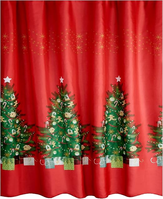 Avanti Linens Christmas Tree Fabric Shower Curtain