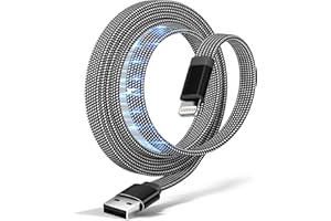 Magtame Magnetic Lightning Cable, 3.3ft Coiled iPhone Charger Cord Braided iPhone Charging Cable Anti-Tangle, MFi Certified C