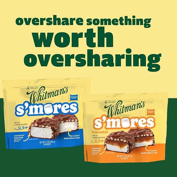 WHITMAN’S S’MORES CARAMEL MILK CHOCOLATE CANDY, BAG 7.3. OZ