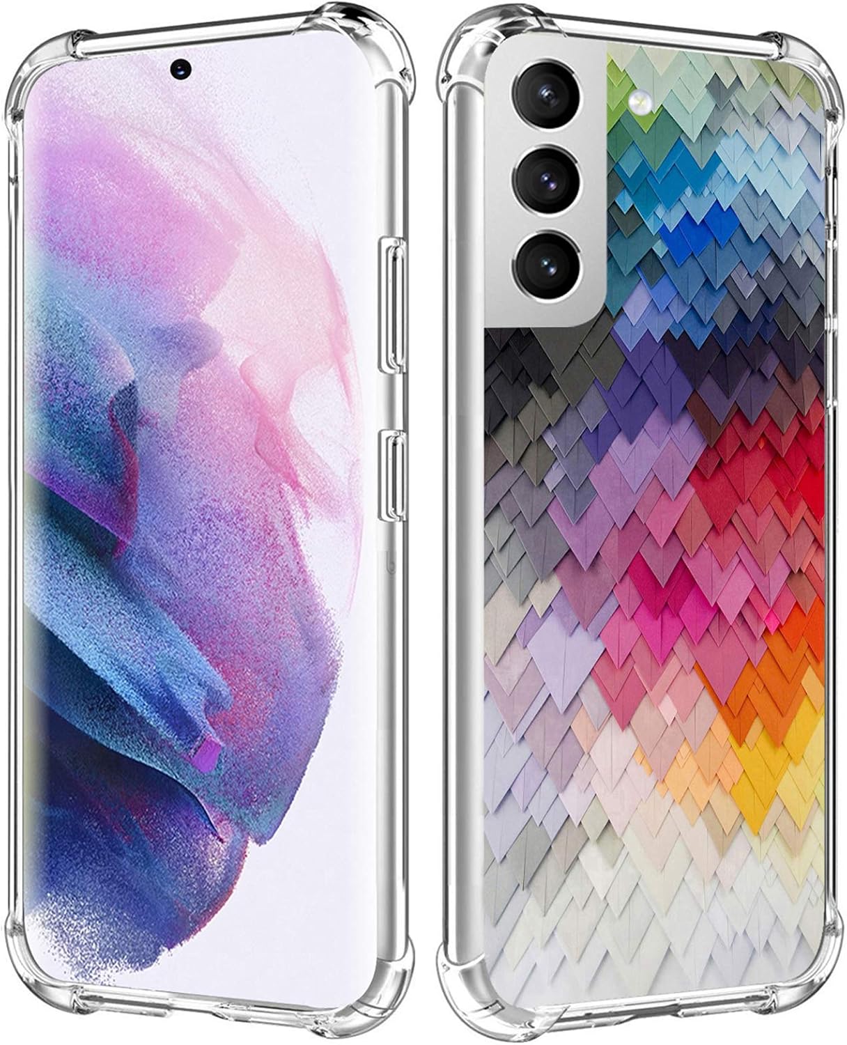 Amazon Com S21 Plus Case Patterned Cclot Cover Compatible For Samsung Galaxy S21 Plus 5g Rainbow Color Design Artist Design Tpu Protective Heavy Duty Bumper