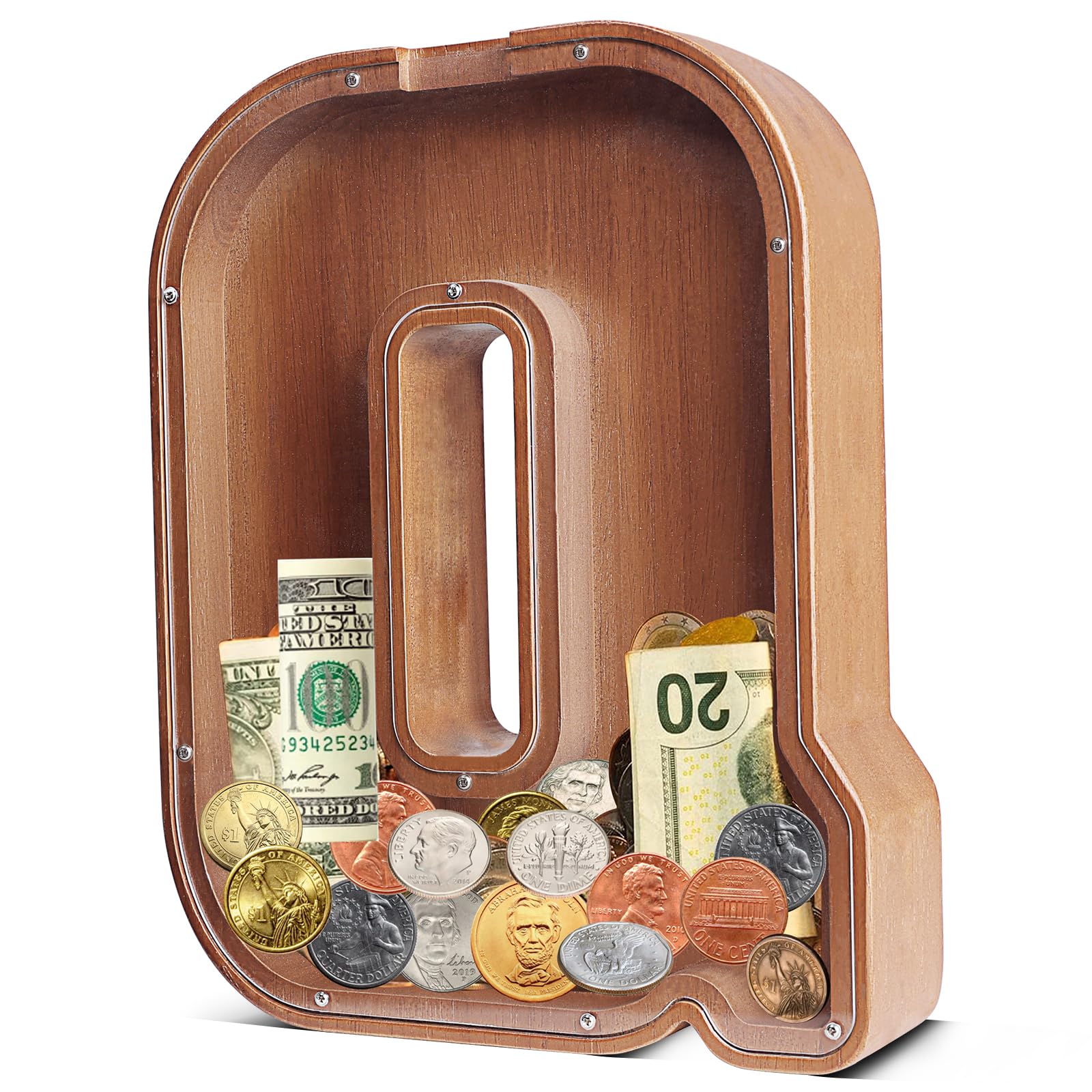 UBeesize 12in Extra Large Wooden Piggy Bank,Letter Piggy Bank for Boys Girls,Money Coin Bank for Kids,Christmas,Birthday,Children“s Gift and Home Office Decoration(Q) Image UBeesize 12in Extra Large Wooden Piggy Bank,Letter Piggy Bank for Boys Girls,Money Coin Bank for Kids,Christmas,Birthday,Children“s Gift and Home Office Decoration(Q) Image